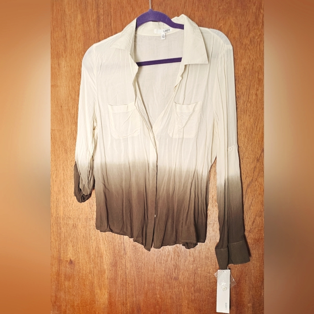Ombre Olive and Cream Women's Top